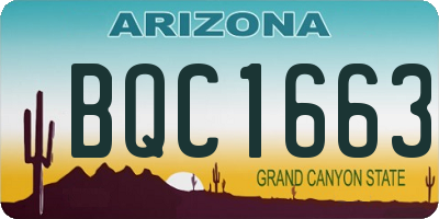 AZ license plate BQC1663