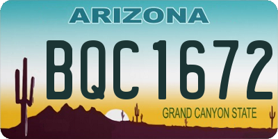 AZ license plate BQC1672