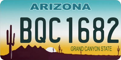 AZ license plate BQC1682