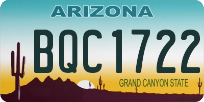AZ license plate BQC1722