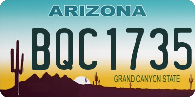AZ license plate BQC1735