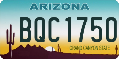 AZ license plate BQC1750