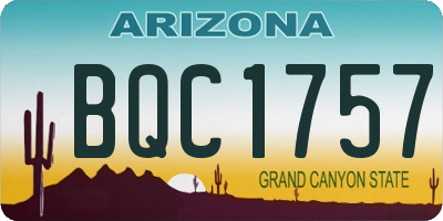 AZ license plate BQC1757