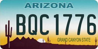 AZ license plate BQC1776