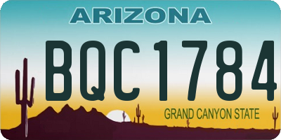 AZ license plate BQC1784