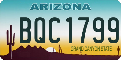 AZ license plate BQC1799