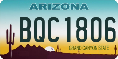 AZ license plate BQC1806