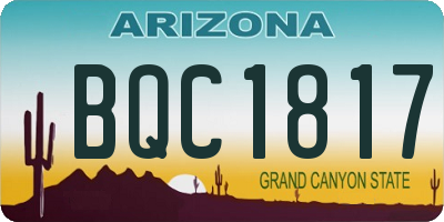 AZ license plate BQC1817
