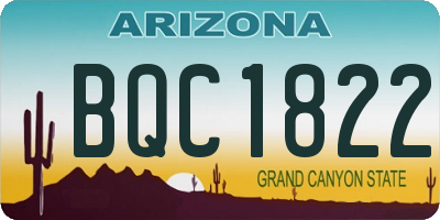 AZ license plate BQC1822