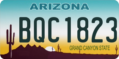 AZ license plate BQC1823