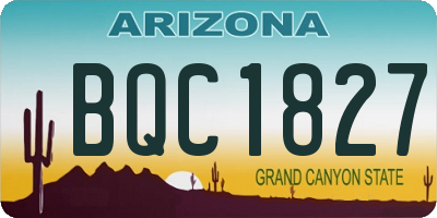 AZ license plate BQC1827
