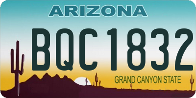 AZ license plate BQC1832