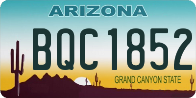 AZ license plate BQC1852