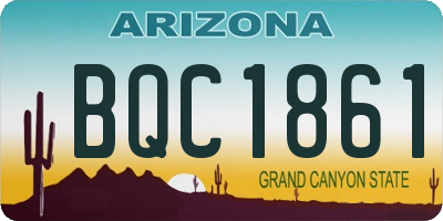 AZ license plate BQC1861