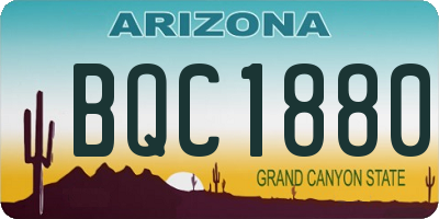 AZ license plate BQC1880
