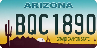 AZ license plate BQC1890