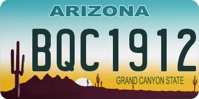 AZ license plate BQC1912