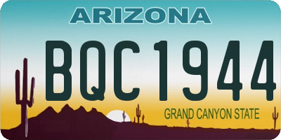 AZ license plate BQC1944