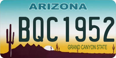 AZ license plate BQC1952