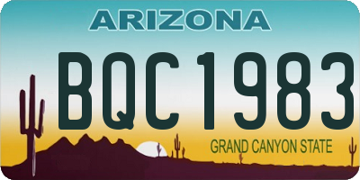 AZ license plate BQC1983
