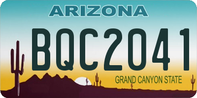 AZ license plate BQC2041