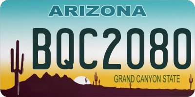 AZ license plate BQC2080