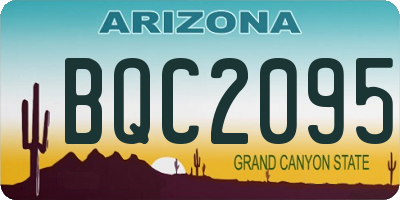 AZ license plate BQC2095