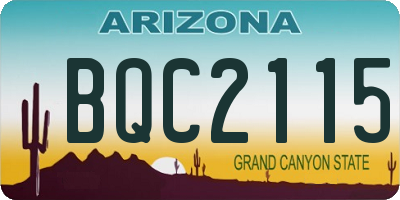 AZ license plate BQC2115