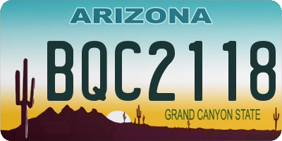 AZ license plate BQC2118