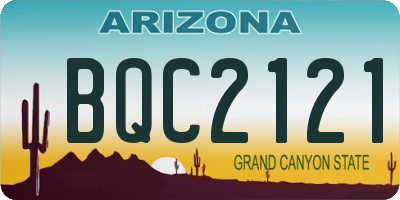 AZ license plate BQC2121