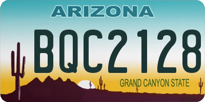 AZ license plate BQC2128
