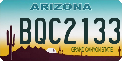 AZ license plate BQC2133