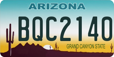 AZ license plate BQC2140