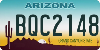 AZ license plate BQC2148