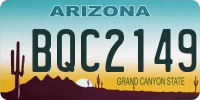 AZ license plate BQC2149