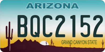 AZ license plate BQC2152