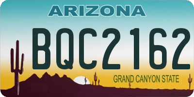AZ license plate BQC2162