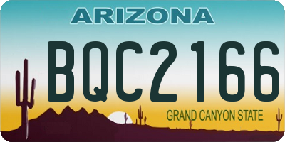 AZ license plate BQC2166