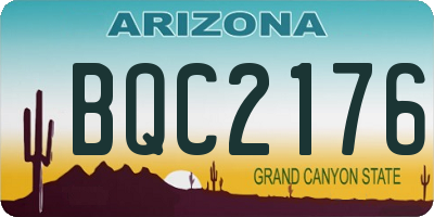 AZ license plate BQC2176