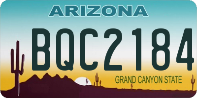 AZ license plate BQC2184