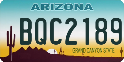 AZ license plate BQC2189