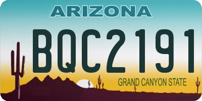 AZ license plate BQC2191
