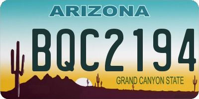 AZ license plate BQC2194