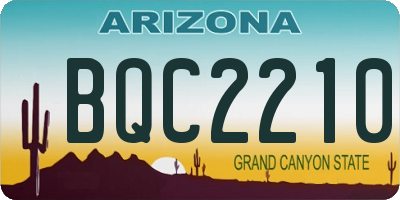 AZ license plate BQC2210