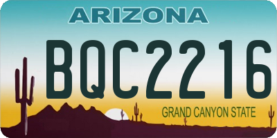 AZ license plate BQC2216