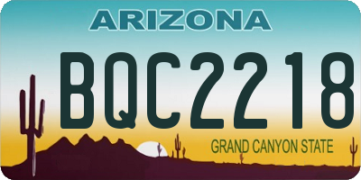 AZ license plate BQC2218