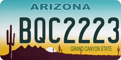 AZ license plate BQC2223