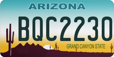 AZ license plate BQC2230