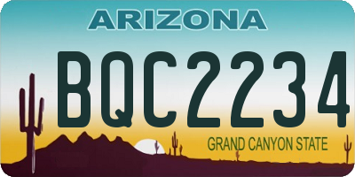 AZ license plate BQC2234