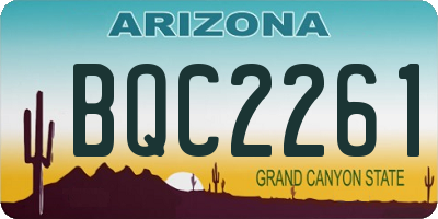AZ license plate BQC2261